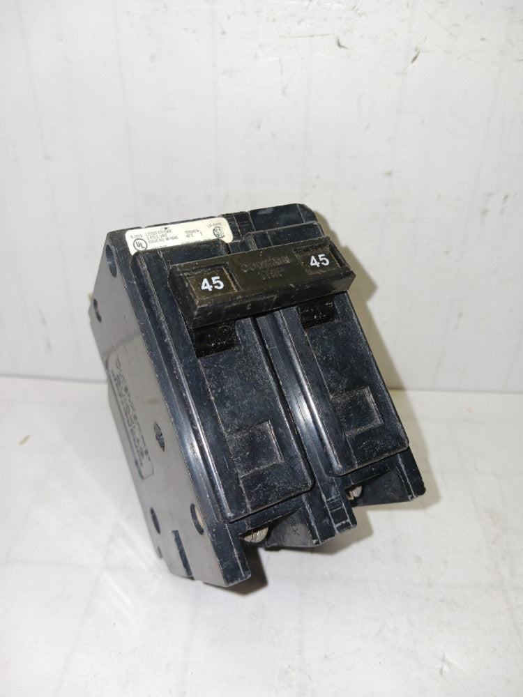 CUTLER HAMMER 45 AMP CIRCUIT BREAKER 2 POLE 120/240 VAC QUICKLAG QBHW2045