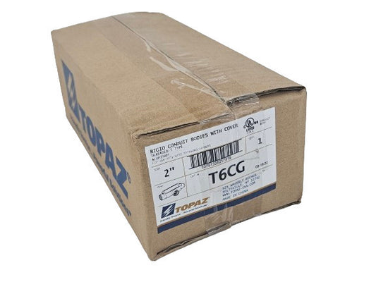 (1) Topaz T6CG 2" T-Type Conduit Body Cover & Gasket New Sacramento (T-46CG)