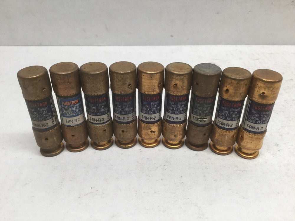 Cooper Bussmann FRN-R 2 FUSETRON Dual Element Time Delay Fuses (Lot of 9)