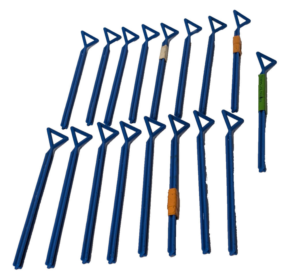 Lot of 17: Blue Delta Triangle Disposable Laboratory Cell Spreaders