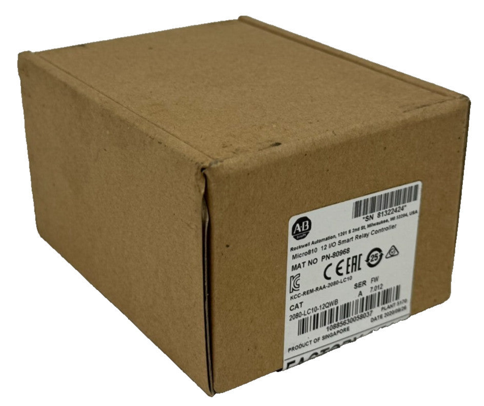 NEW SEALED ALLEN BRADLEY 2080-LC10-12QWB I/O SMART RELAY CONTROLLER SER. A