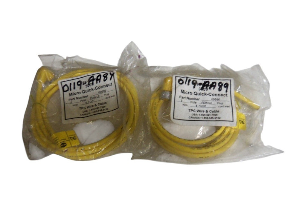 LOT OF 2 TPC WIRE & CABLE CONNECTOR 69596 6 FT UNMP