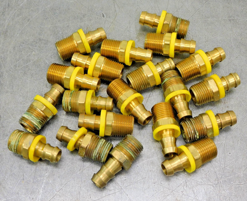 Brass Hose Barb Adapter 1/2" NPT x 3/8" Hose Barb DIA Lot of Twenty (20)