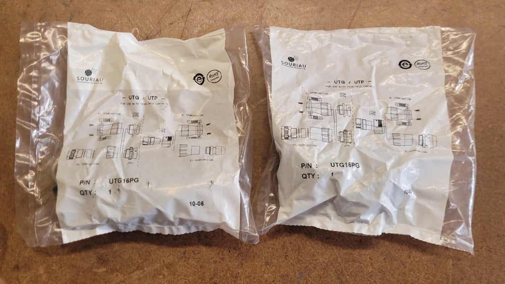 Lot of 2 Souriau UTG16PG Circular Connector Cable Clamp