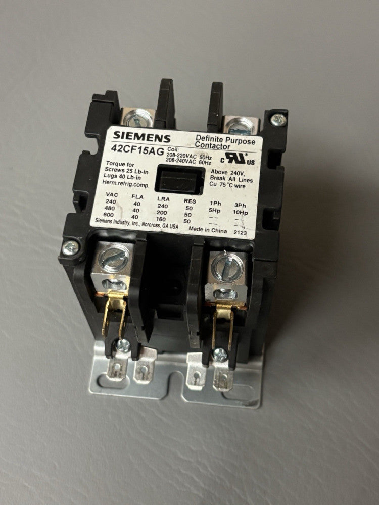 Siemens 42CF15AG Definite Purpose Contactor