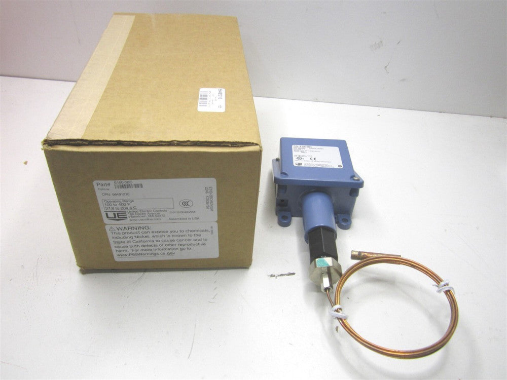 United Electric (E100-3BC) 100 to 400°F 3/8 x 2-3/32 Bulb Watertight Temp Switch
