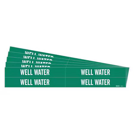 Brady 7305-4-Pk Pipe Marker,White,Well Water,Pk5