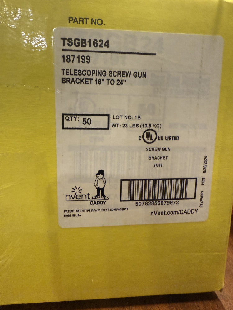50 PK Nvent Caddy (TSGB16) Telescoping Screw Gun Box Bracket