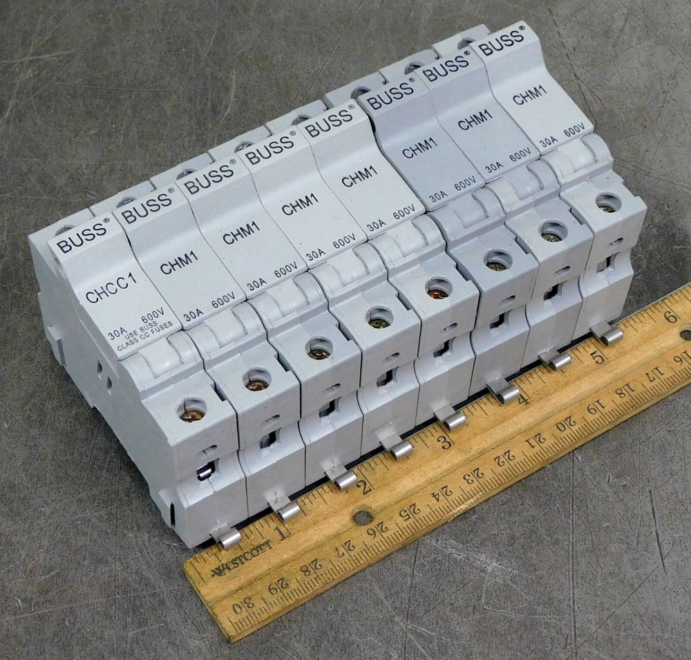 Cooper Bussmann CHM1 Fuse Holder 600V 30A #8-18 AWG 12 in.-lb Lot of Eight (8)