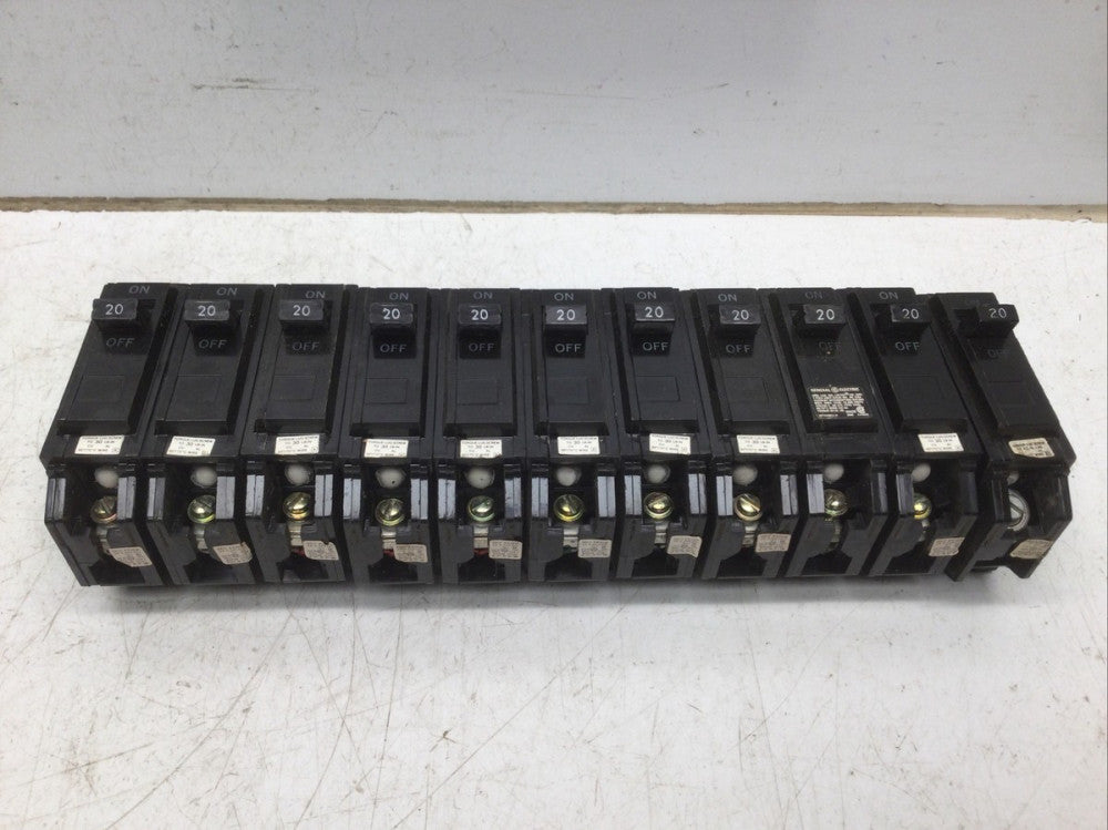 GE GENERAL ELECTRIC THQL 1120 20 Amp Breaker Single Pole 20 (LOT of 11)