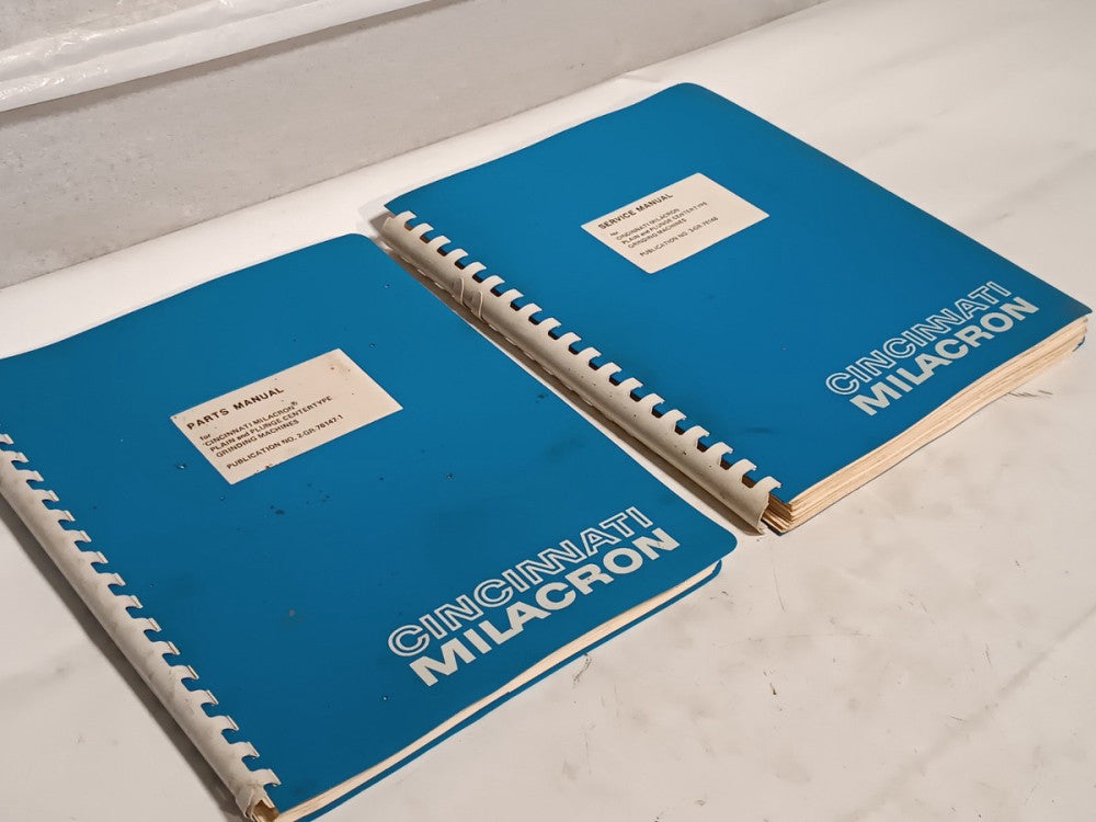 Lot of 2 Cincinnati Milacron Parts & Service Manual for Plain & Plunge Machines