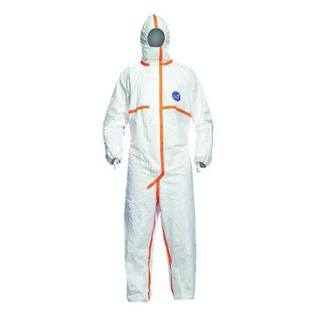 Dupont Tj198twhxl0025pi Chemical Resistant Coverall, Hooded, Xl, Tyvek(R) 800,