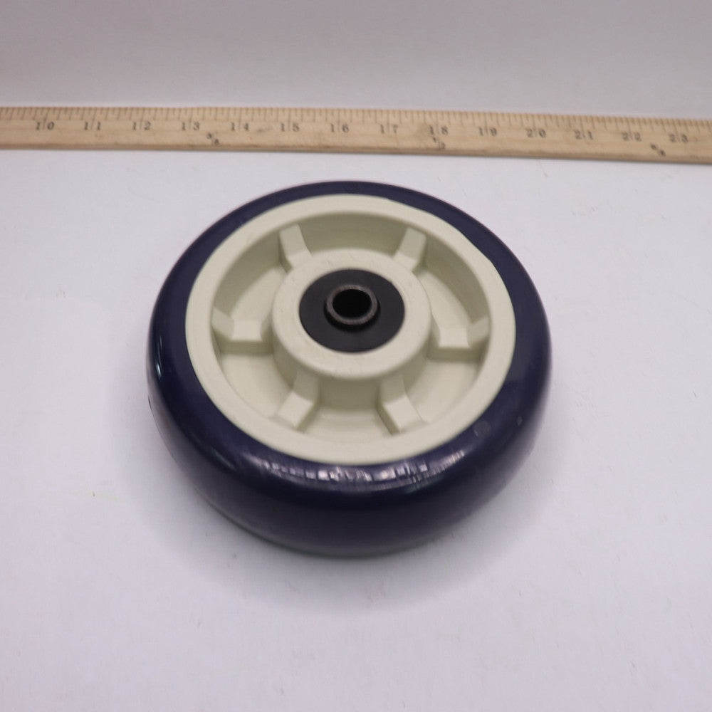 Polypropylene Wheel with Straight Roller Bearing White Inner Rim 2" x 6"