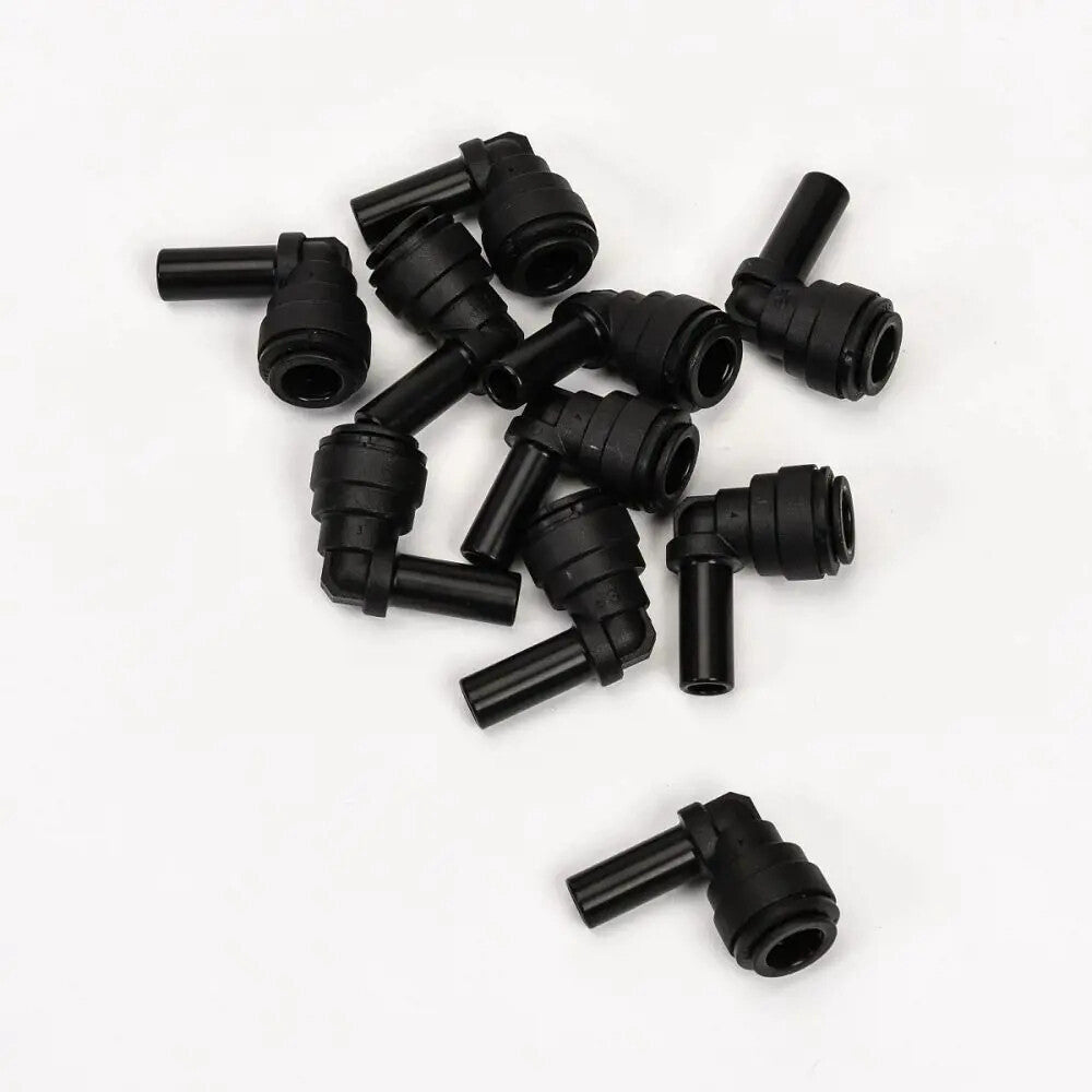 (10) CASE IH 724093 3/8 TUBE X STEM ELBOW BLACK