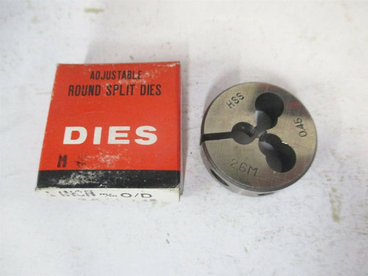 2.6M x 0.45 x 1" High Speed Steel Adjustable Round Split Die