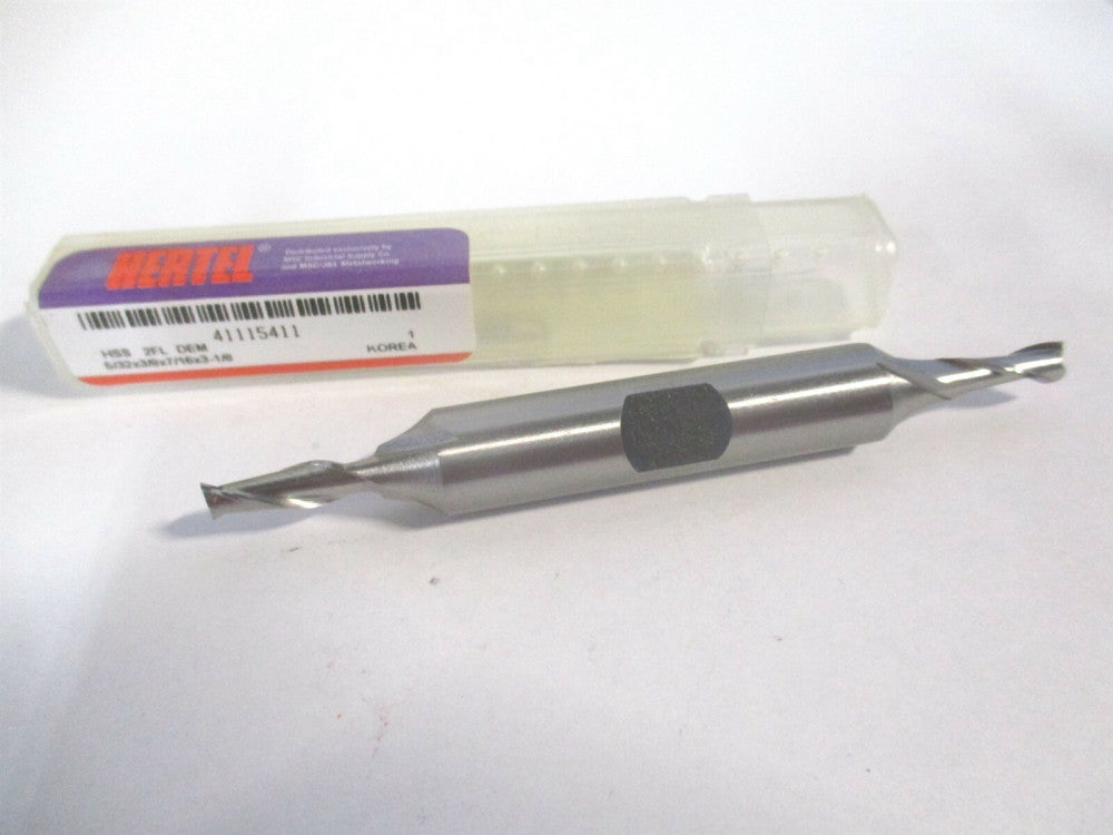 (E1050010) 5/32" x 7/16" x 3/8" x 3-1/8" OAL HSS 2 Flute Square End Mill 