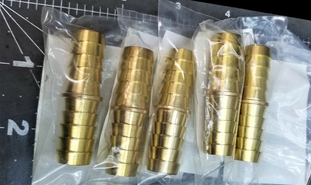 Lot Of (5) ½” X ½” Brass Barb Hose Mender  [A6B1]