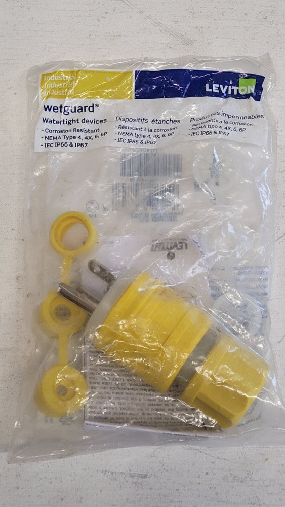 Leviton 163-14W49 Wetguard Watertight Plug 15A 250V