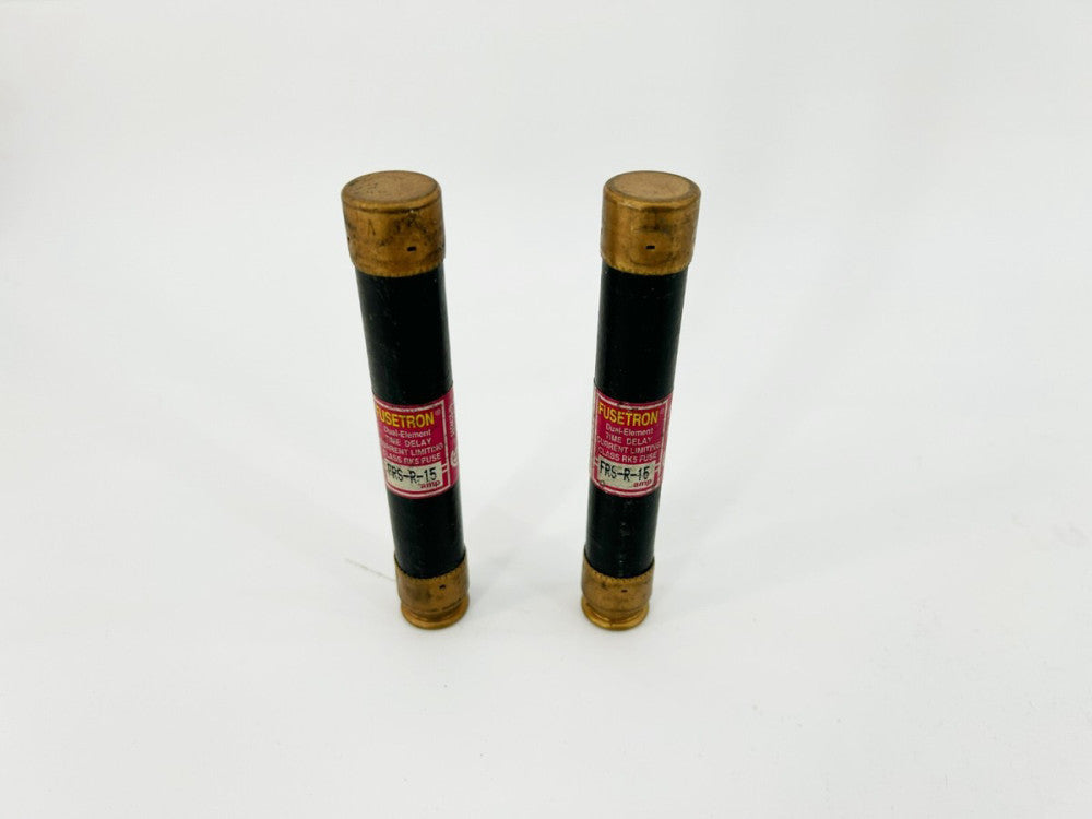 Lot of 2 New Bussmann FRS-R-15 Time Delay Fuses, 15 A, 600V
