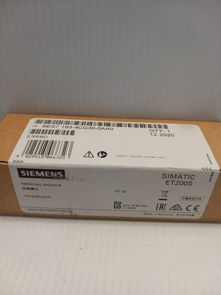 NEW SIEMENS SIMATIC ET200S TERMINAL MODULE 6ES7 193-4CG30-0AA0