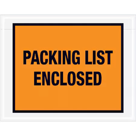 Zoro Select Pl22 Packing List Envelope,Orange,Pk1000