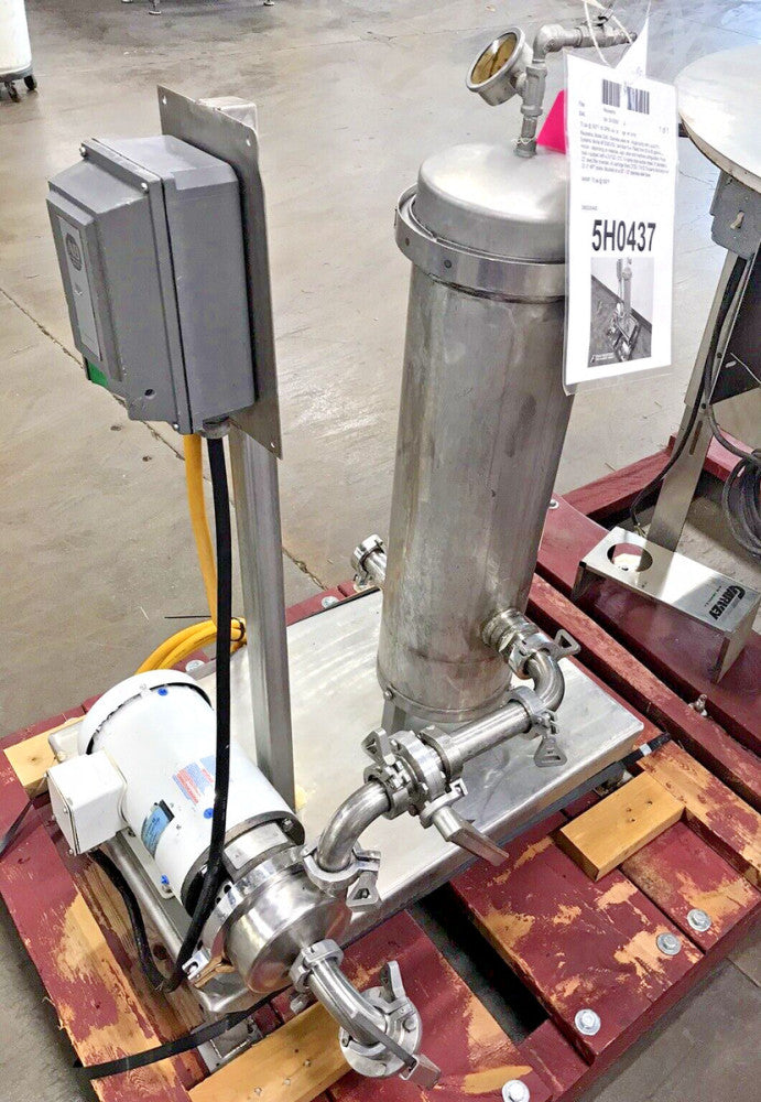 Waukesha 2045 Sanitary Pump with Stainless Steel Cartridge Filter