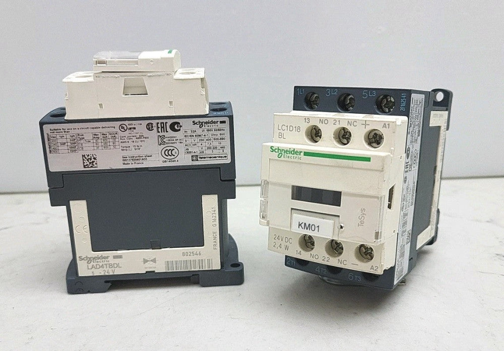 2 Pk Schneider Electric Telemecanique LC1D18 Magnetic Contactor w/LAD4TBDL Diode