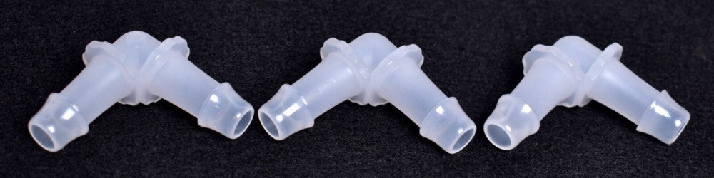 3 Count Nordson Medical Elbow Tube Fittings w/ 500 Ser. Barbs 1/2" ID  L080-6005
