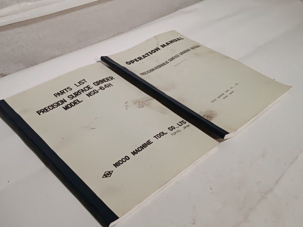 Lot of 2 NICCO Machine Tool NSG64H Surface Grinder Operation Manuals, as shown