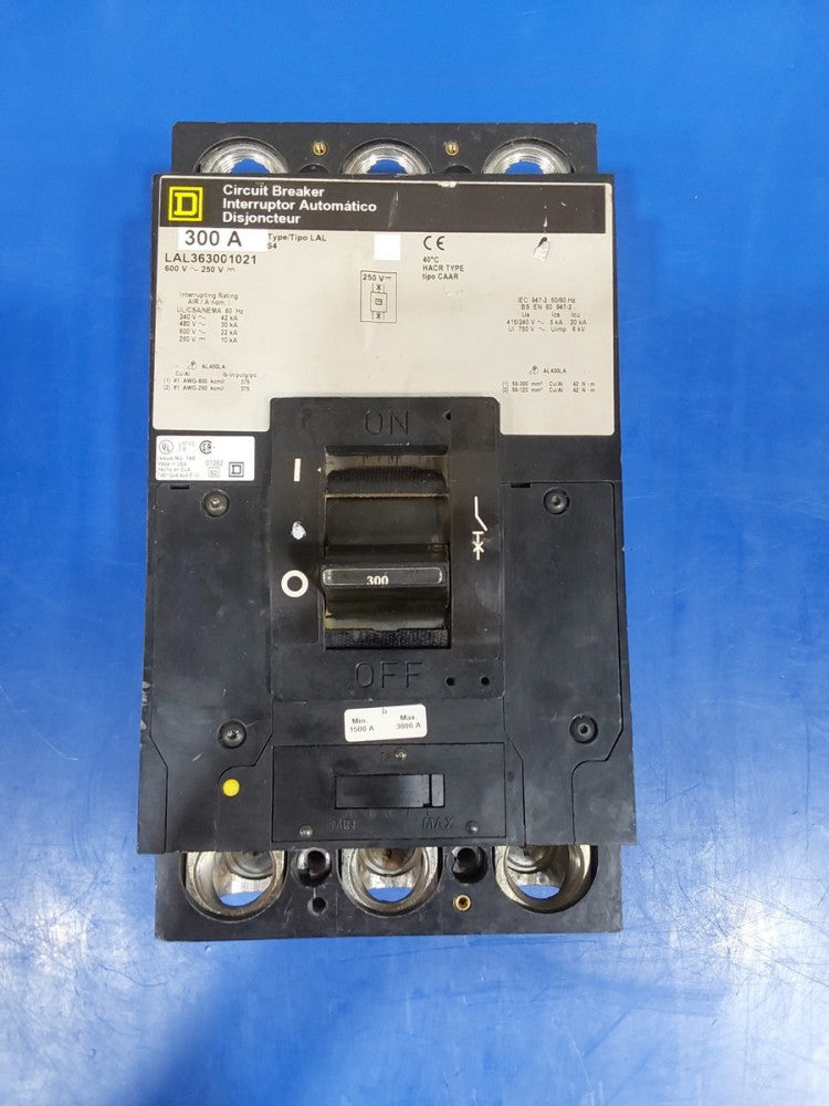 SQUARE D, LAL363001021 LAL 300A Circuit Breaker 250V