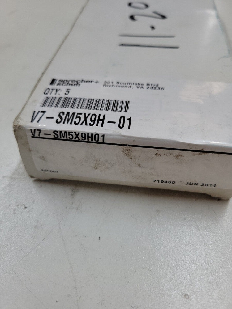 Box of 5- SPRECHER+SCHUH V7-SM5X9H-01 TERMINAL BLOCK 300VAC BLACK V7H ~ NEW !!