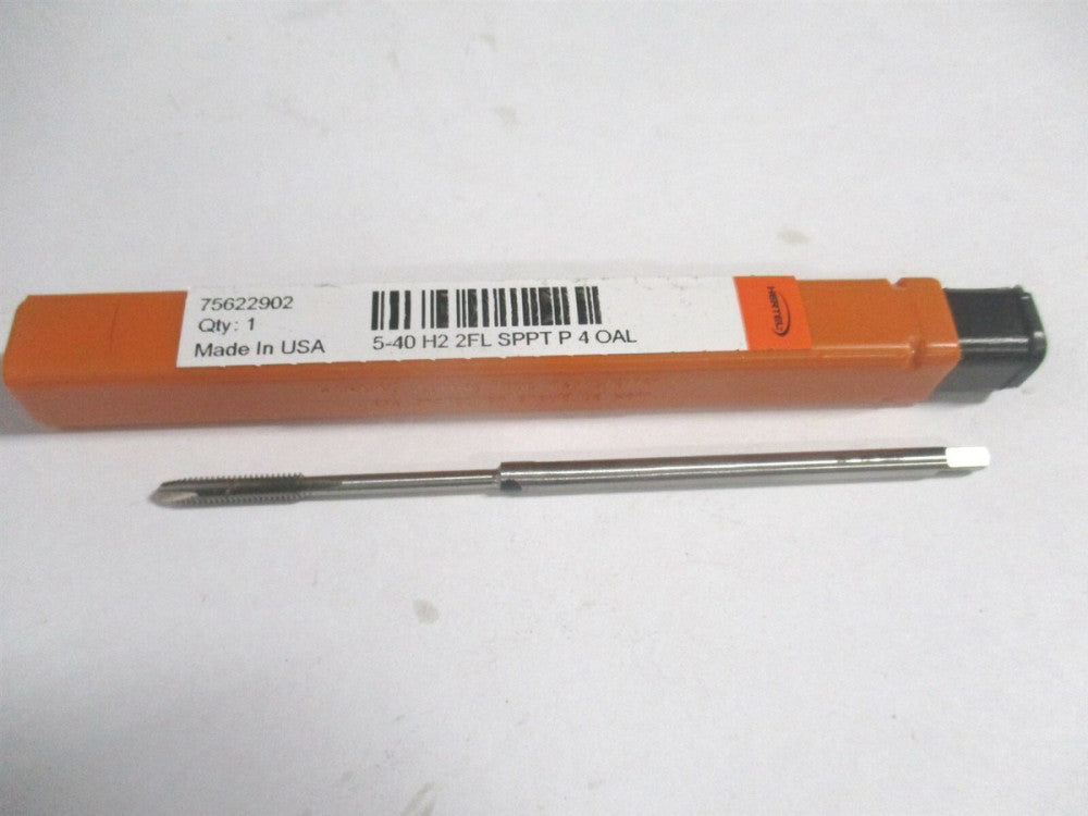 (G843179) #5-40 UNC 2 Flute H2 Bright Finish HSS Spiral Point Extension Tap 