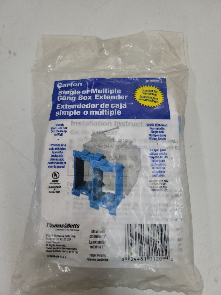 1- Carlon B1MGEXT-2 MULTI GANG NM BOX EXTENDER 2/BG NEW OLD STOCK