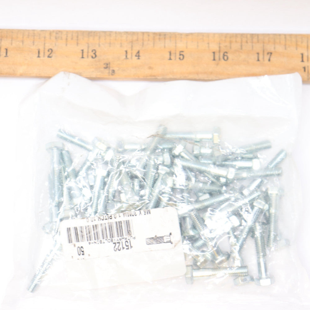 (50-Pk) Hex Bolt 10.9 Zinc Plated M6 x 30 MM 1.0 Pitch 0151220