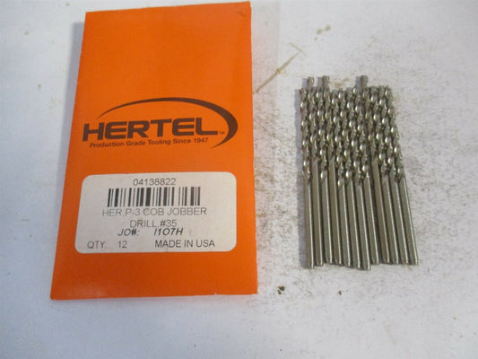 (04138822) #35 135° 1-1/2" x 2-5/8" OAL Cobalt Tapered Jobber Drill - Pack of 12