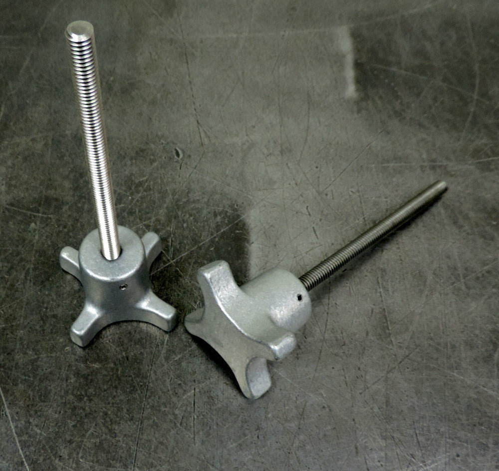 Hand Knob Handle Aluminum with 5/16" SAE Threaded Shaft Lot of (2) Two