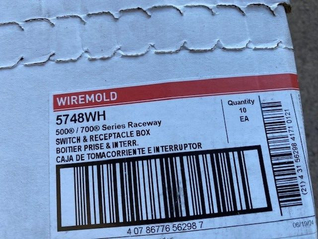 (10 PACK) Wiremold 5748WH, 1-3/4" Switch & Receptacle Box