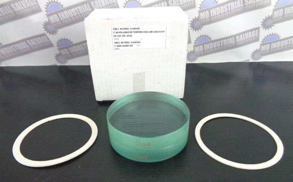 4" 300 PSI Tempered Soda Lime Lens (4" X 1 ½") 19-4069-003 New in Box
