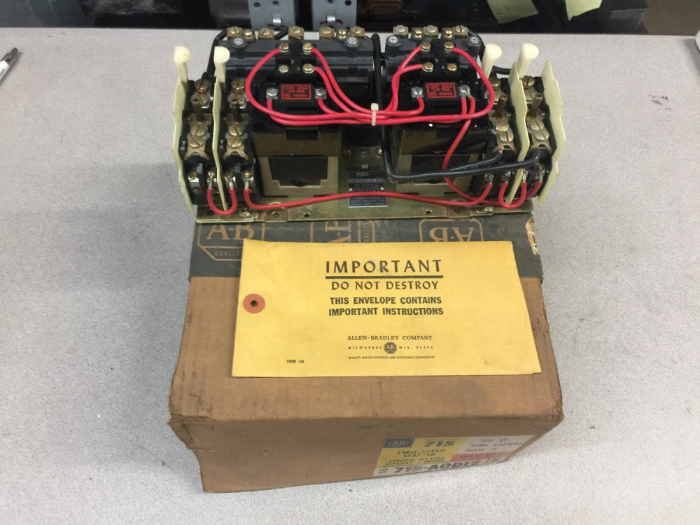 NEW IN BOX ALLEN BRADLEY SIZE 0 3 PHASE 120VAC COIL TWO SPEED STARTER 715-AOD12 