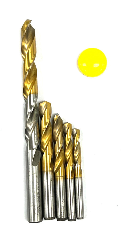 ASSORTMENT OF YG-1 DRILL BITS CUT DIA  25/64" 21/64" 1/4" 13/64" #1 LOT OF 5