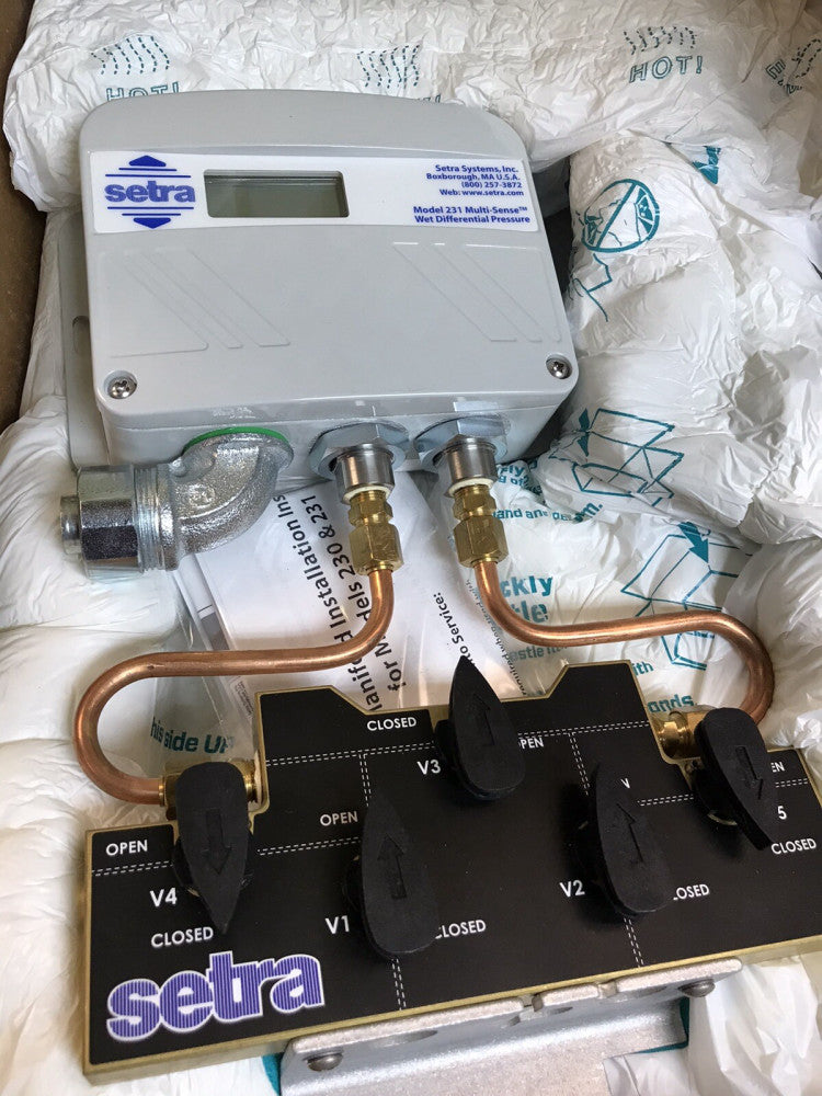Setra 231MS2 Multi-Sense Wet Differential Pressure Transducer 231GMS25VD
