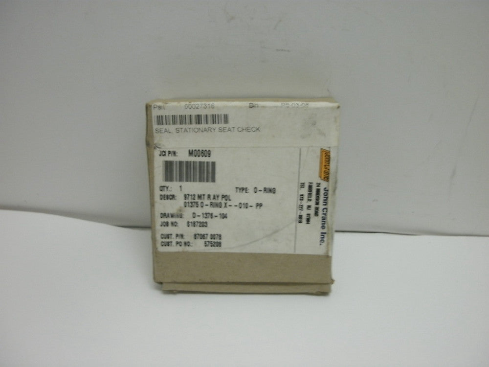 JOHN CRANE D-1376-104 SEAL STATIONARY SEAT CHECK TYPE O-RING NEW IN PKG.