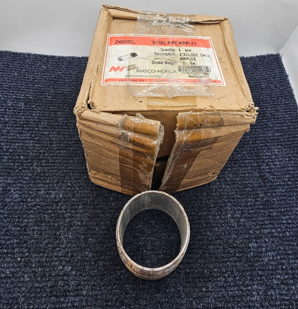 (5 PIECES) Matco-Norca ZNG08CL: 2" Galvanized Steel Pipe Nipples