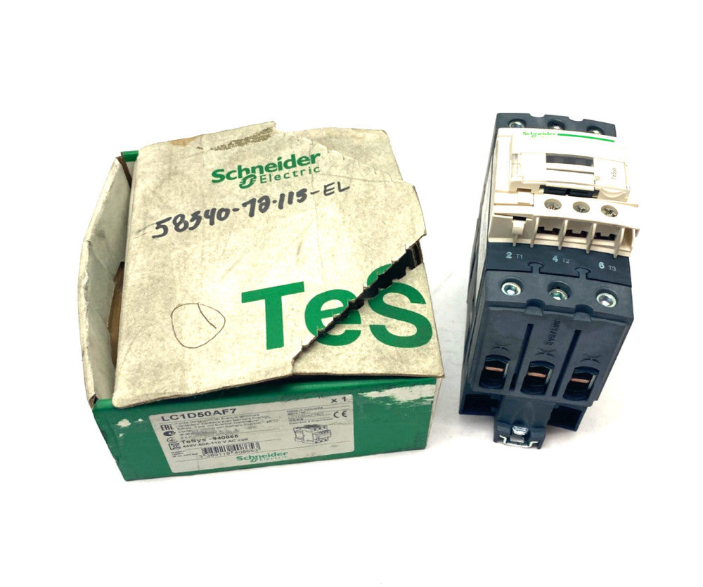Schneider Electric LC1D50AF7 TeSys Deca IEC Contactor, Nonreversing 3-Phase