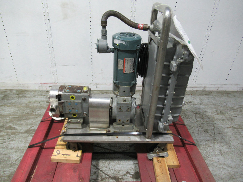 WAUKESHA MODEL 30 POSITIVE DISPLACEMENT ROTARY PUMP W/2HP DRIVE