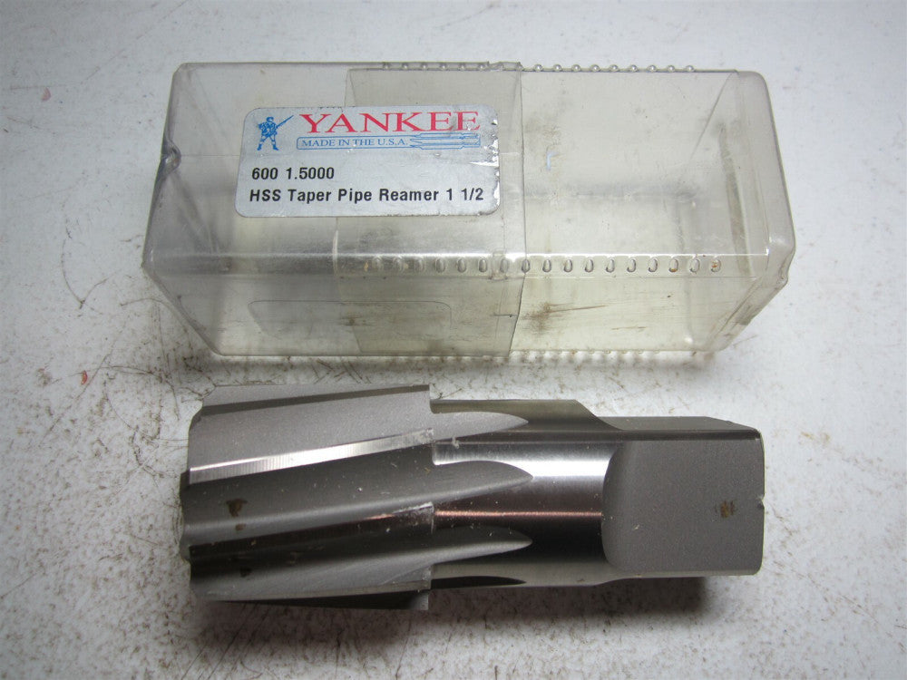 Yankee (600) 1.50 1-1/2 Diam HSS 10 Flute Spiral Flute Taper Shank Pipe Reamer
