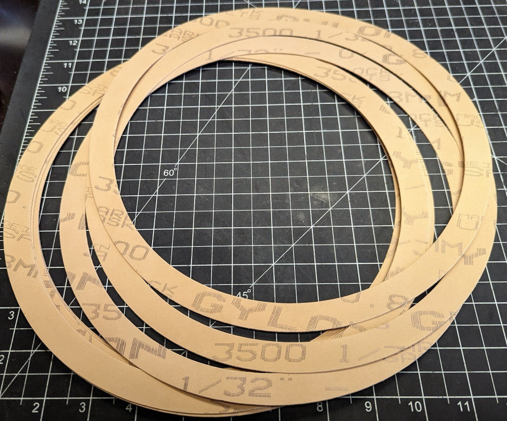(10 PACK) 9.449” ID X 10.748” OD Ring Gasket GARLOCK GYLON 1/32” Thick [C4S2]
