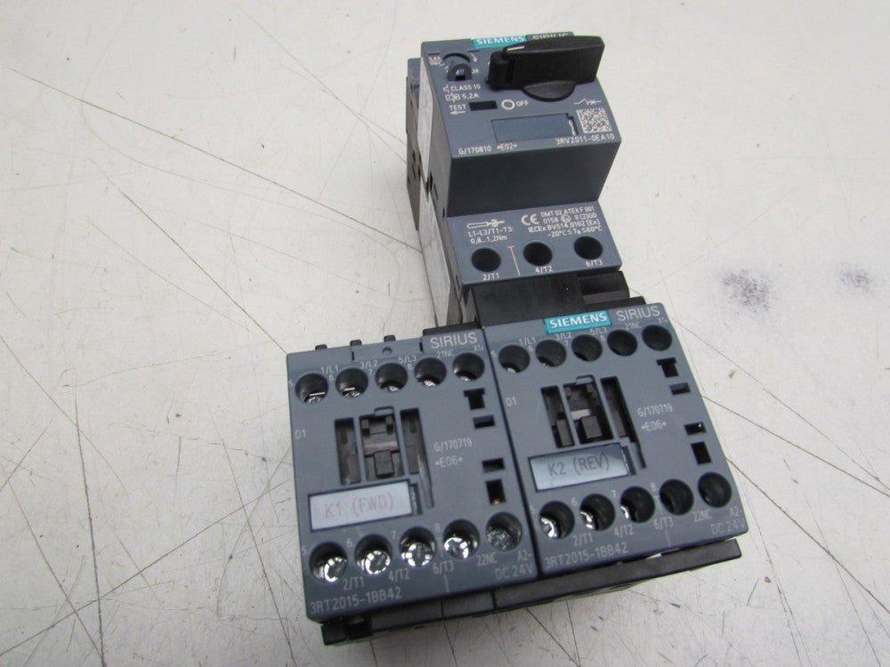 SIEMENS 3RA2210-0EA15-2BB4 REVERSING COMBINATION STARTER XLNT USED TAKEOUT M/O