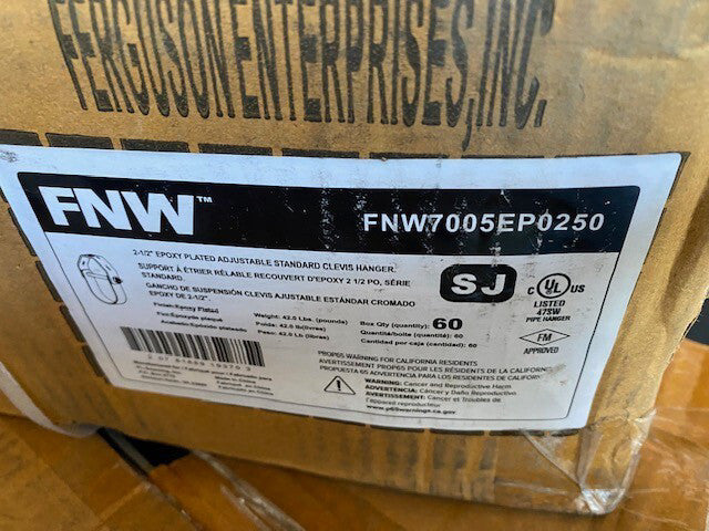 (60 PACK) FNW FNW7005EP0250  2-1/2 in. Epoxy Plated Clevis Hanger