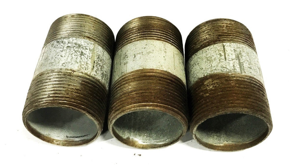 Unbranded 1-1/2 inch x 3 inch Galvanized Steel Conduit Nipple [Lot of 3] NOS